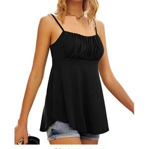 GRACE KARIN Women's Spaghetti Strap Tank Top Summer Casual Smocked Sleeveless To